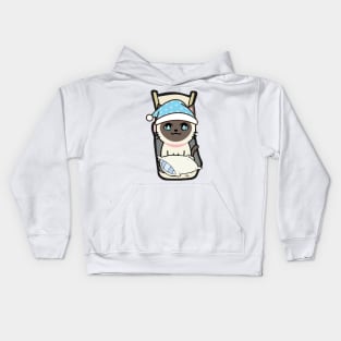 Cute siamese cat is going to bed Kids Hoodie